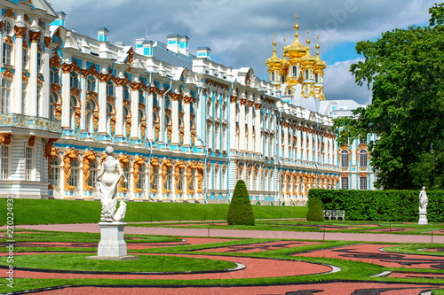 Catherine palace and park in Pushkin (Tsarskoe Selo), St. Petersburg, Russia