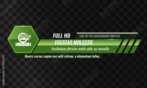 Unique Video headline title or lower third template. Vector illustration - Green color