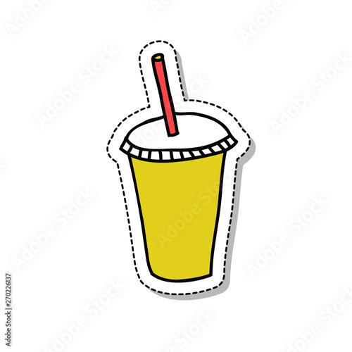 soda take away cup doodle icon