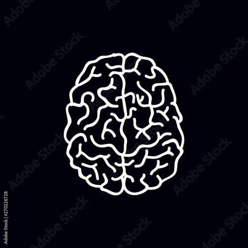 brain doodle icon, vector illustration