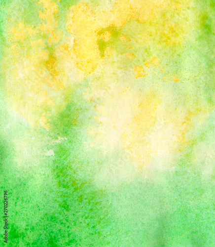 watercolor background green with yellow © Алёна