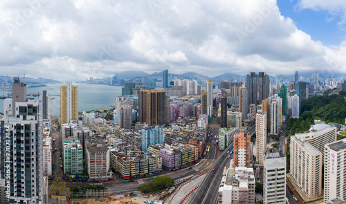 Top view of Hong Kong residential district © leungchopan