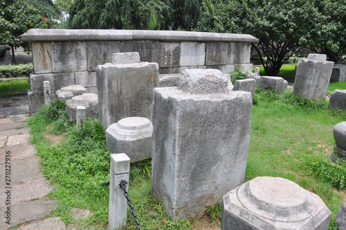 Ming Palace Ruins in the city of Nanjing, Jiangsu Province, China. Ming Palace was built in the 14th century for the first Ming Dynasty emperor Hongwu. This Palace is the blueprint of Forbidden City i photo