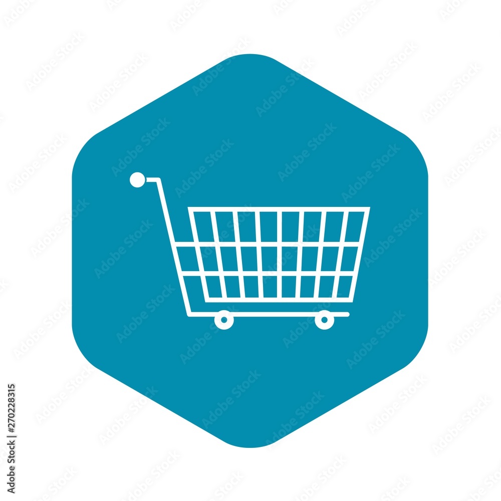 Large empty supermarket cart icon. Simple illustration of large empty supermarket cart vector icon for web Large empty supermarket cart icon. Simple illustration of large empty supermarket cart vector icon for web