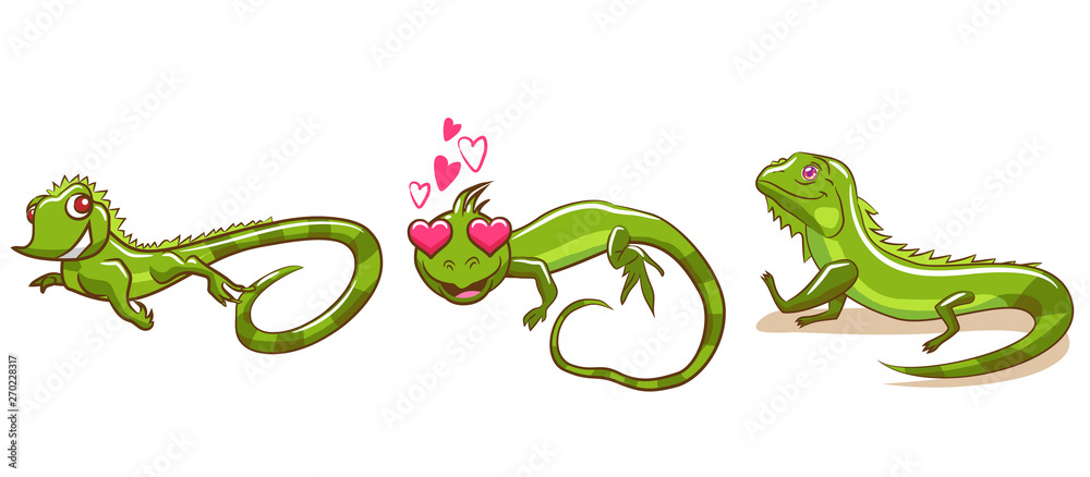 Obraz premium iguana vector set graphic design