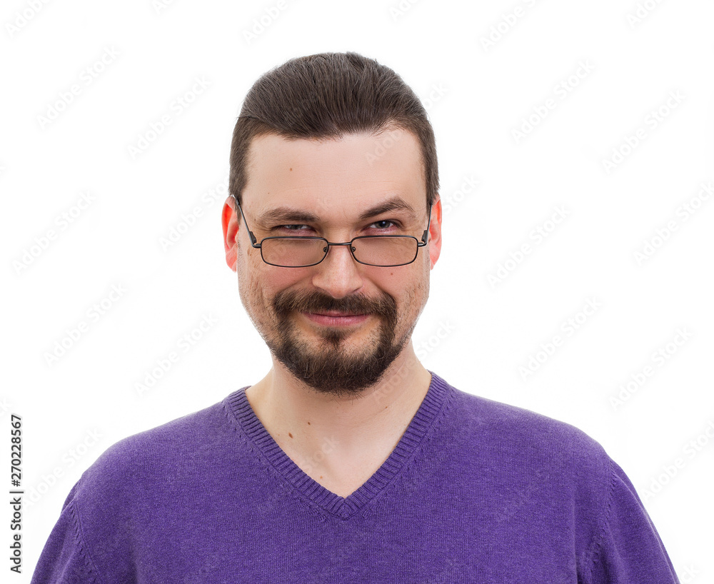 Obraz premium humorous funny male portrait on white background