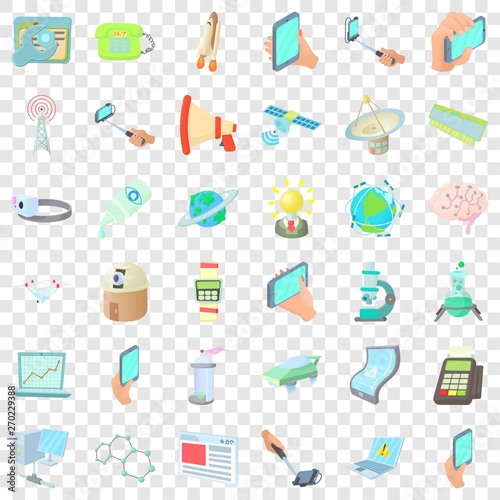 Connection icons set. Cartoon style of 36 connection vector icons for web for any design