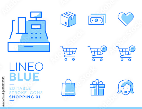Lineo Blue - Shopping and E-commerce line icons