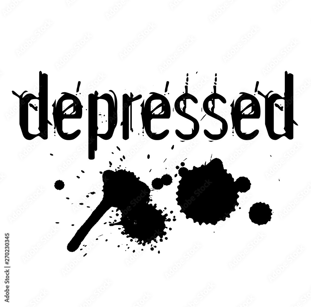 DEPRESSED stamp on white background DEPRESSED stamp on white background