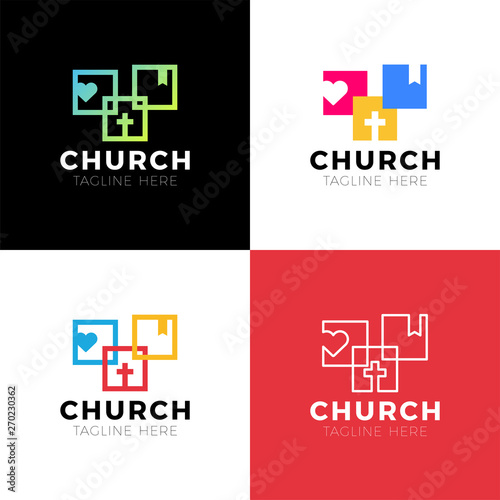 Template christian logo, emblem for school, college, seminary, church, organization