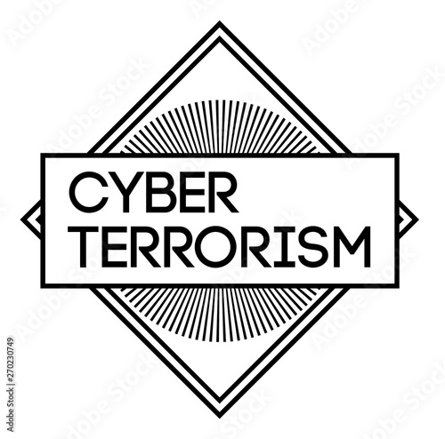 CYBER TERRORISM stamp on white background