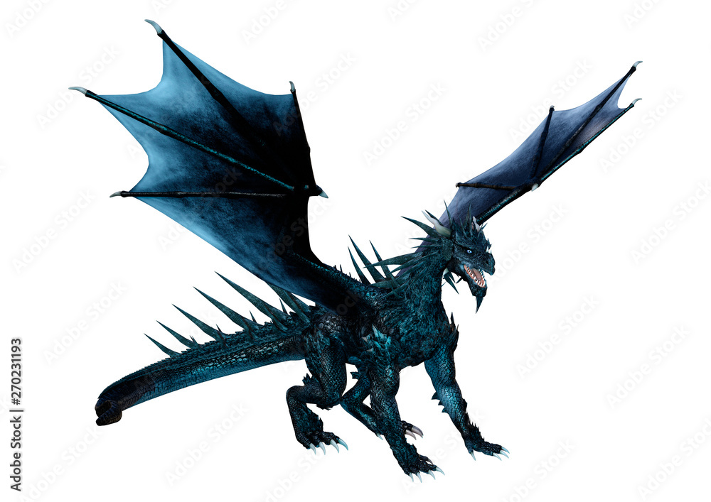 3D Rendering Fairy Tale Dragon on White 3D Rendering Fairy Tale Dragon on White