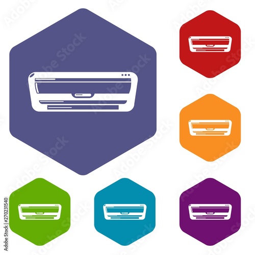 Split system icons vector colorful hexahedron set collection isolated on white