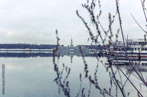 winter landscape with river and trees