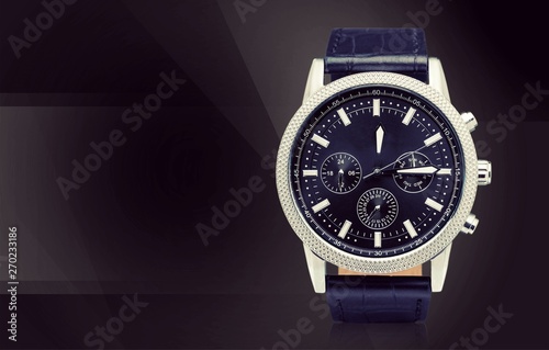 Men's mechanical watch on dark background
