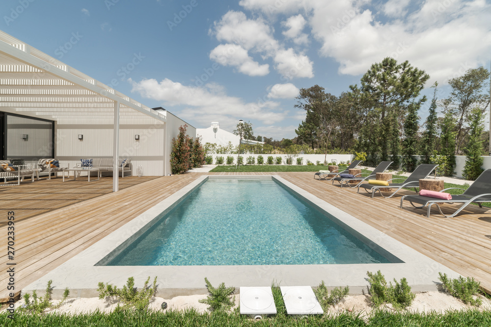 Modern villa with pool and garden