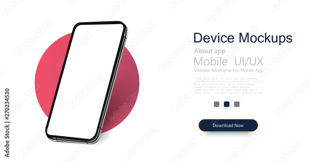 Vetor do Stock: Smartphone frame less blank screen, rotated position. 3d  isometric illustration cell phone. Smartphone perspective view. Template  for infographics or presentation UI design interface. vector | Adobe Stock