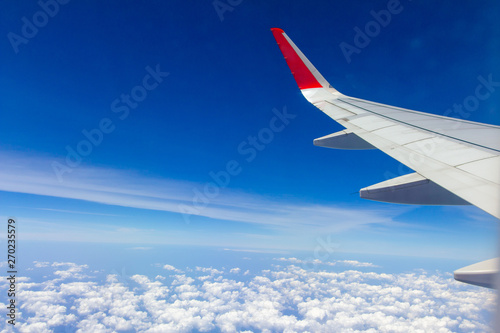 Sky wings and white clouds flying over Phuket  Thailand