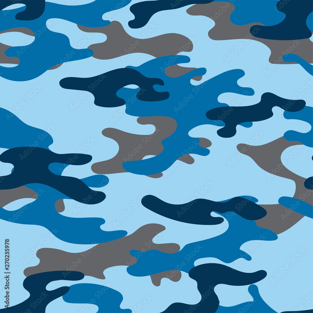Military camouflage seamless pattern. Khaki texture. Trendy background. Abstract color vector illustration. For design wallpaper, wrapping paper, fabric.