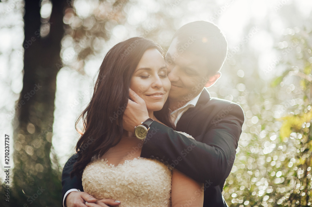 Romantic young couple celebrating their marriage. Romantic young couple celebrating their marriage.