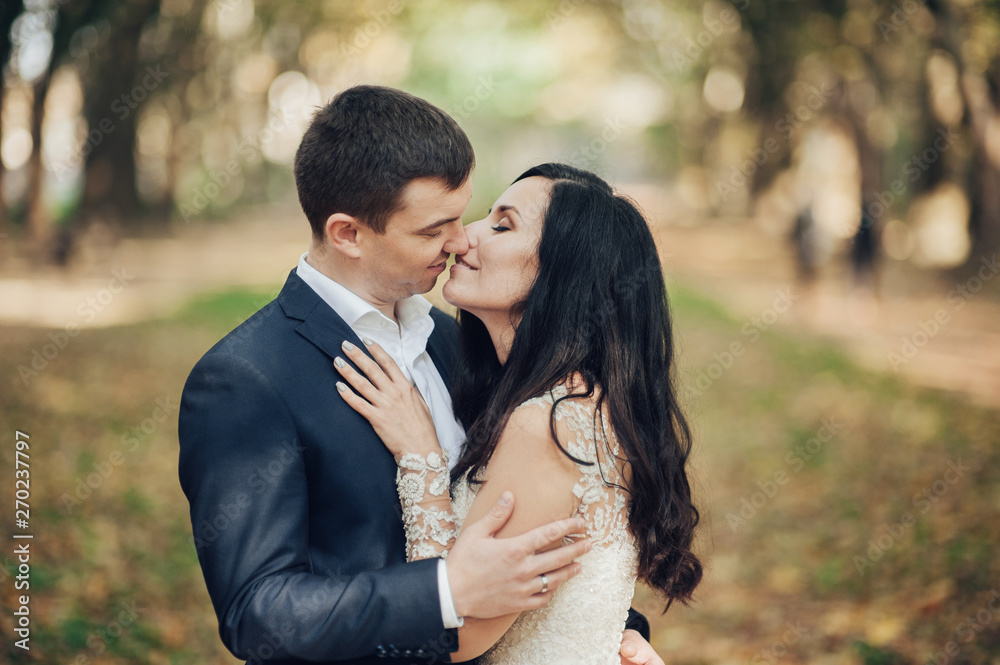 Romantic young couple celebrating their marriage.