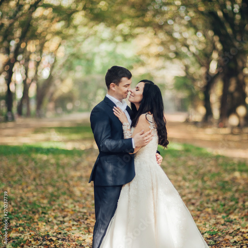 Romantic young couple celebrating their marriage.