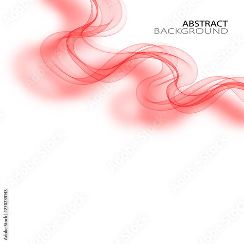  Red wavy elegant wave with shadow on white background