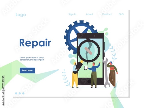 Repair vector website landing page design template