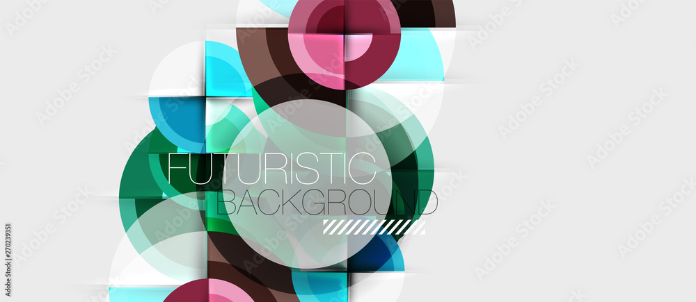 Fototapeta premium Geometric design abstract background - circles