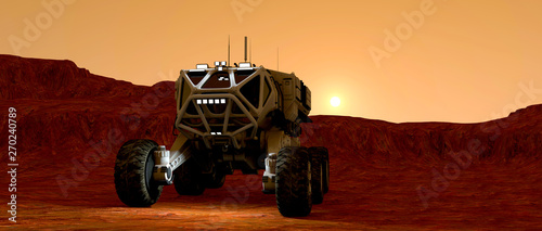 Foto Extremely detailed and realistic high resolution 3d illustration of a Mars Rover