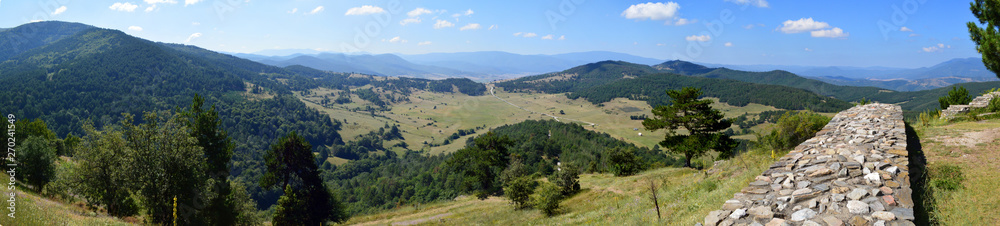 Panoramic View from Tsepina Fortress, Western Rhodope Mountains, The Mountain of Orpheus (Bulgaria)