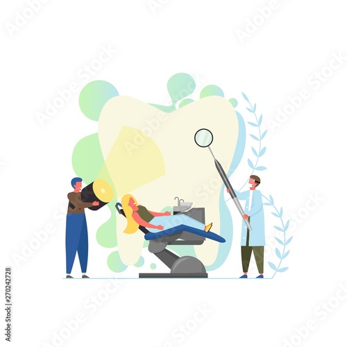 Professional dental care, vector flat style design illustration