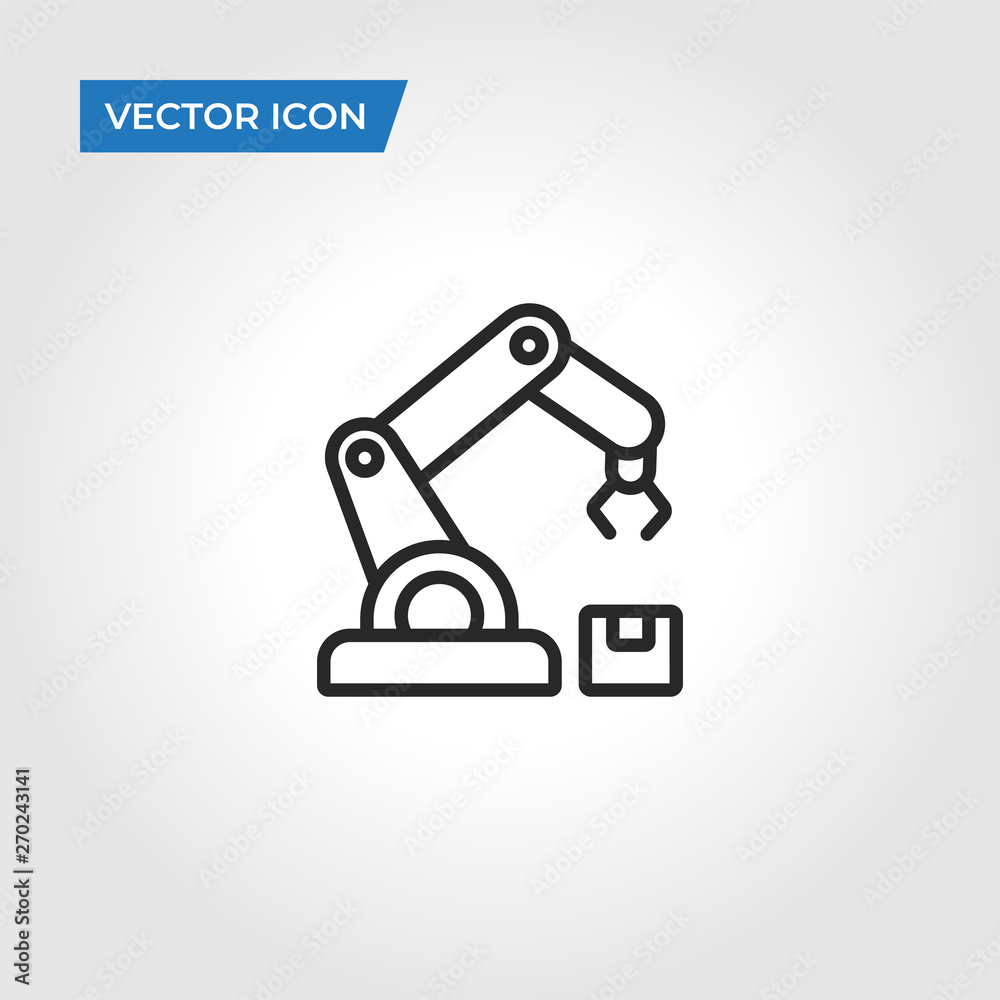 Robotic arm vector icon Robotic arm vector icon