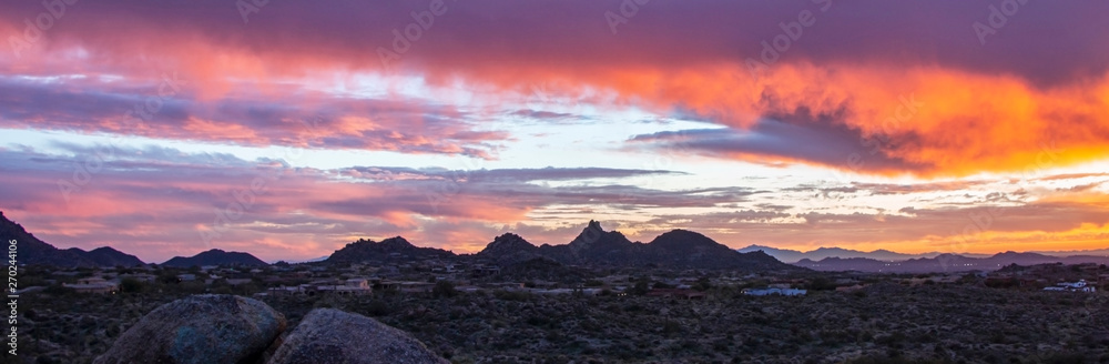 Wide Landscape Sunset Image Of North Scottsdale Arizona