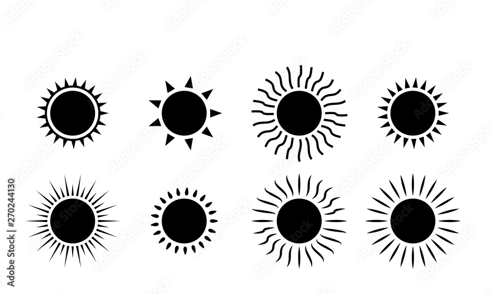 Sun icon on white background Sun icon on white background
