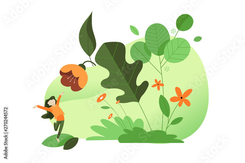 Nature vector illustration. Flat design concept for web and social media banner  background  travel and holiday ads  presentation template  advertising material.