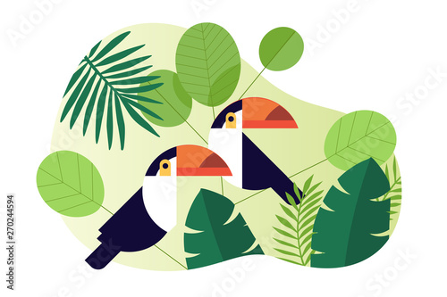Nature vector illustration. Flat design concept for web and social media banner, background, travel and holiday ads, presentation template, advertising material.
