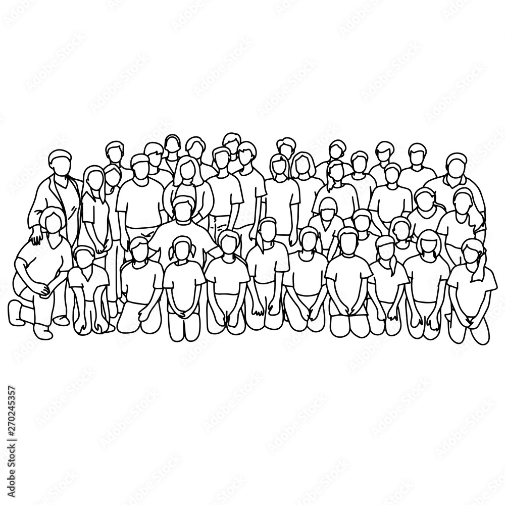 students in school class with their teachers vector illustration sketch doodle hand drawn with black lines isolated on white background. Education concept. students in school class with their teachers vector illustration sketch doodle hand drawn with black lines isolated on white background. Education concept.