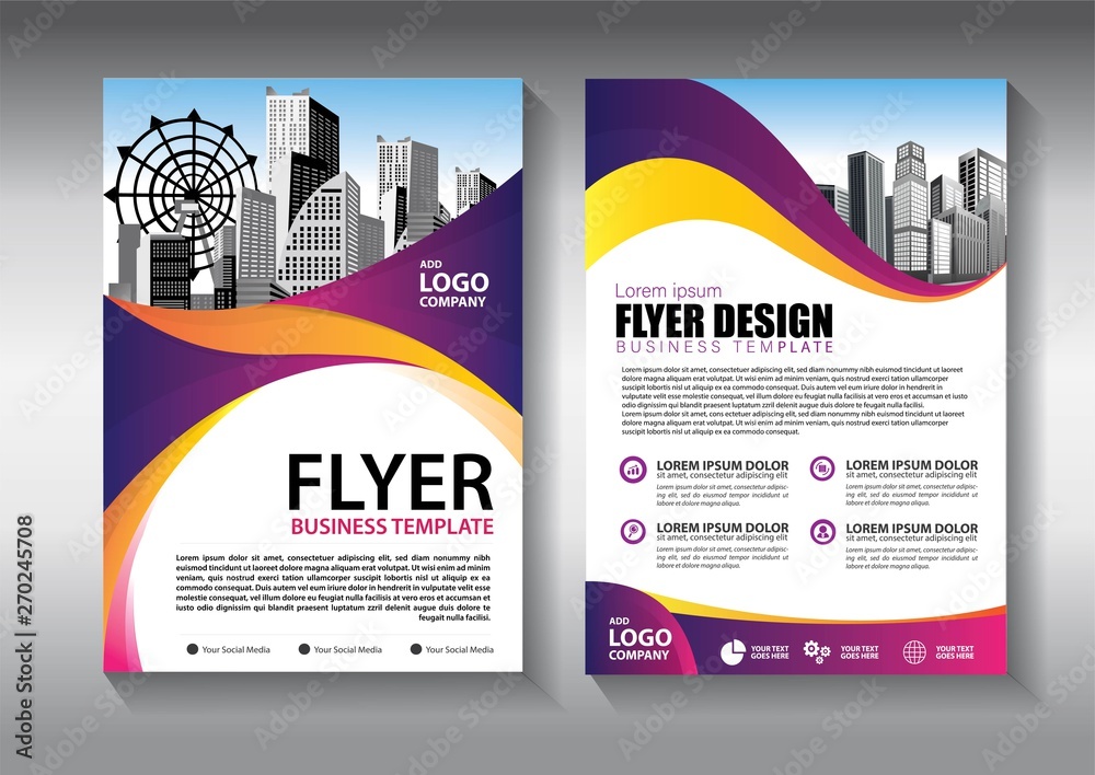 Business abstract vector template. Brochure design, cover modern layout, annual report, poster, flyer in A4 with colorful triangles, geometric shapes for tech, science, market with light background
