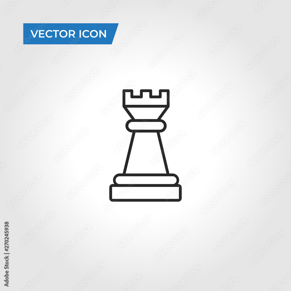 Chess rook vector icon Chess rook vector icon