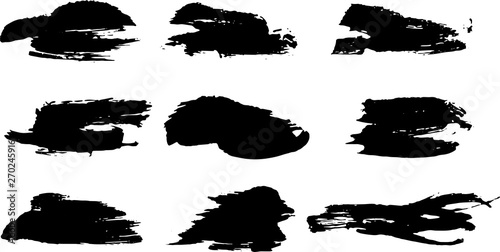 Collection of paint splash. Vector set of brush strokes. Isolated on white background. Grunge strokes