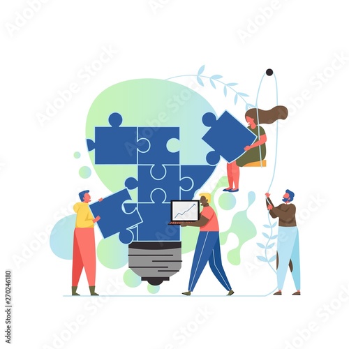 Idea creation, vector flat style design illustration