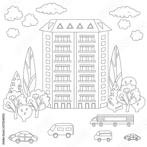 cute house for your coloring book