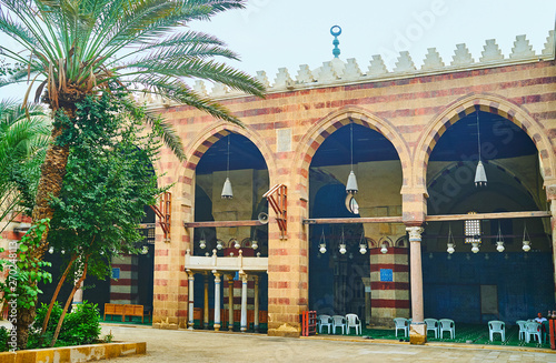 The hall of Aqsunqur (Blue) Mosque of Cairo, Egypt photo