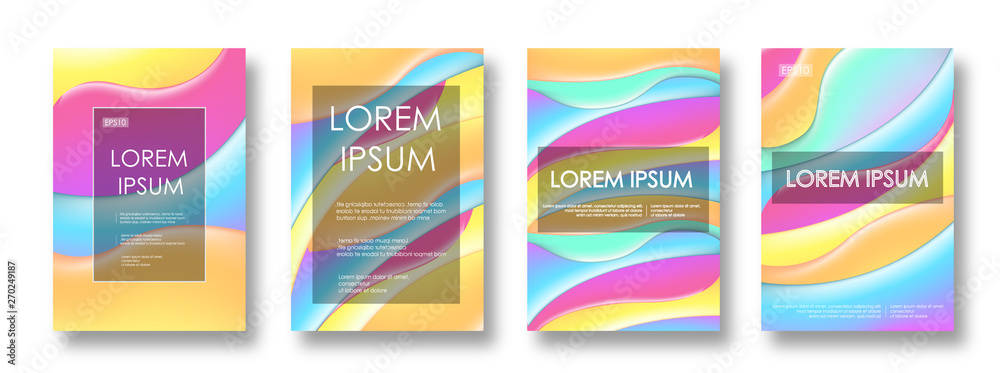 Liquid fluid abstract vector banners. 3D style with shadows design. Vector liquid template design backround illustration. Can be used for banners flyers or web. EPS 10.