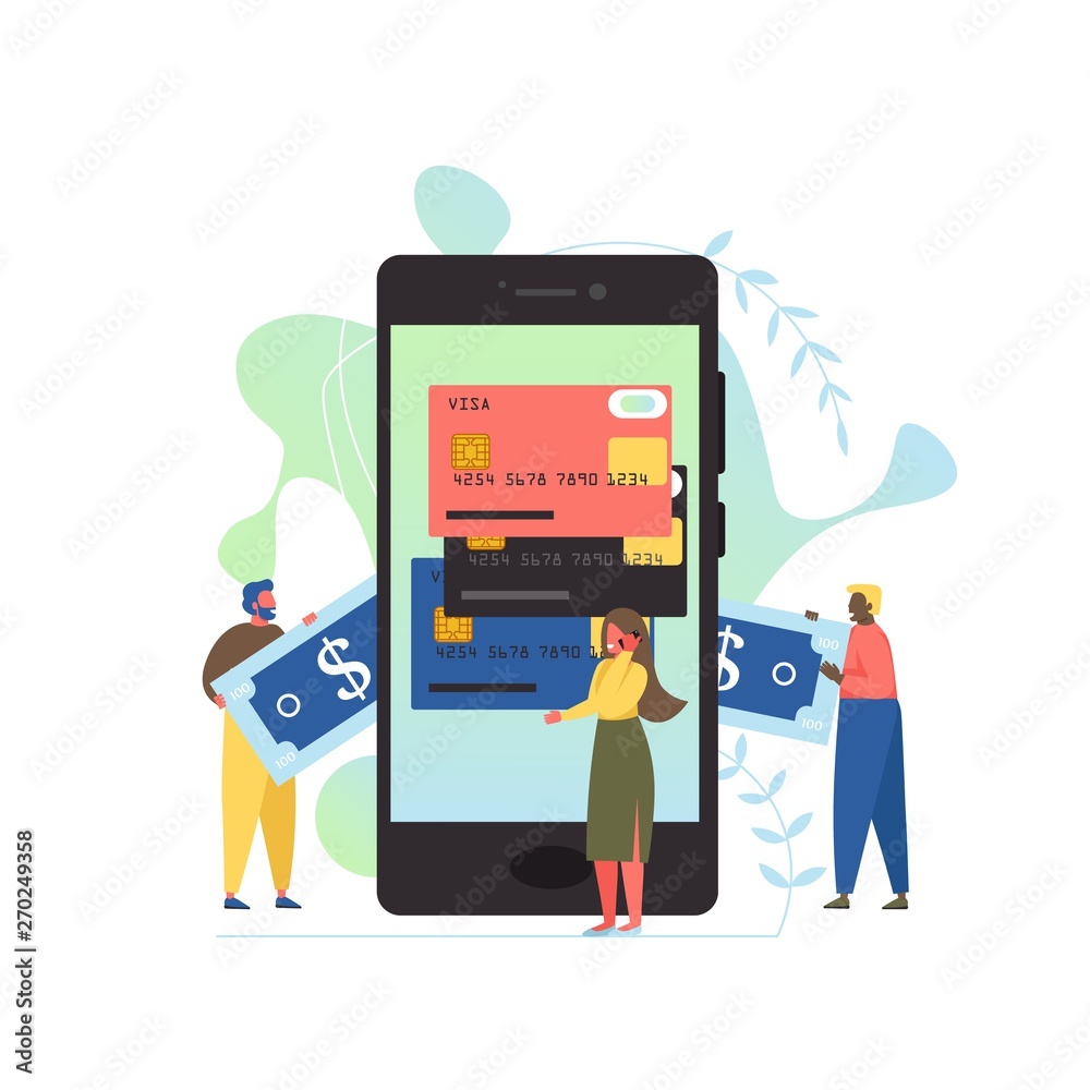 Money transfer, vector flat style design illustration