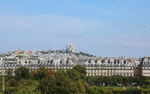 Panoramic View of Montmartre Basilica in Paris France