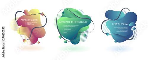 Liquid fluid 3 abstract vector banners. 3D style with shadows design. Vector liquid template design backround illustration. Can be used for banners flyers or web. EPS 10.
