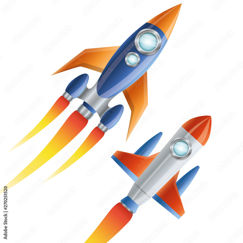rocket flying with white background rocket flying with white background