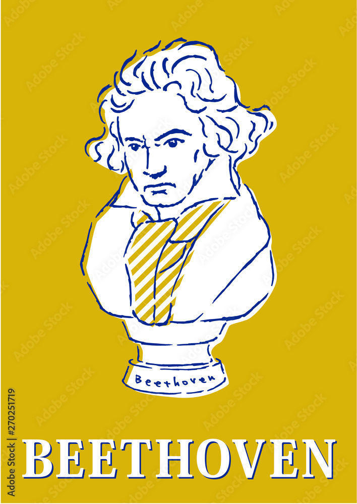 ベートーベン イラスト 胸像 ポップ Stock Vector Adobe Stock